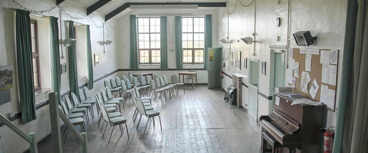The interior of Whitecross Village Hall